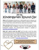 Kindergarten Round Up flyer in English